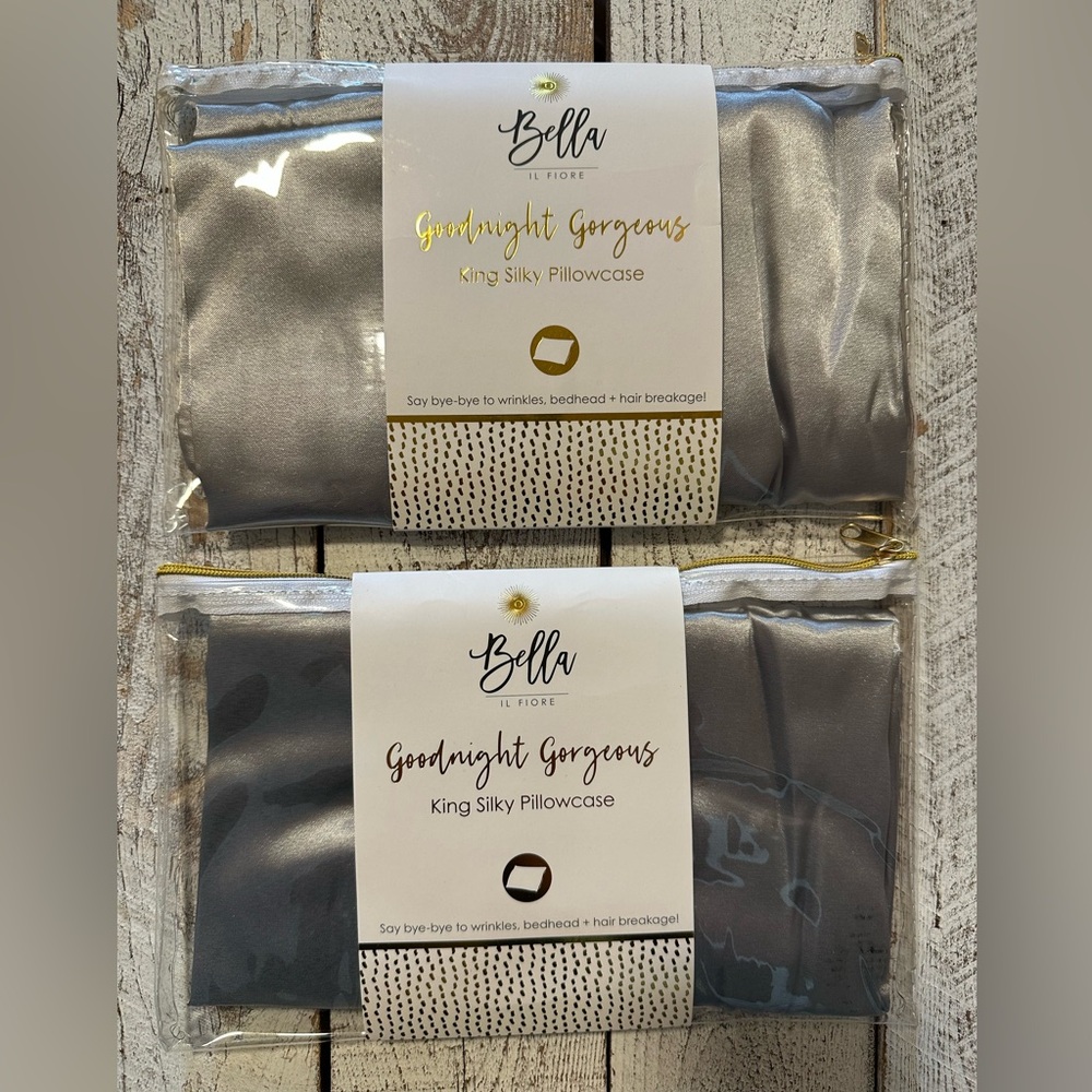 Bella IL Fiore King Size Satin Pillow Case set - NIP